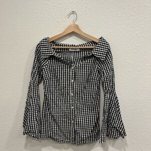 Do+Be gingham off the shoulder top